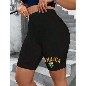 Shein Women's Jamaica Flag Printed Shorts in‎ Black - Size 2X